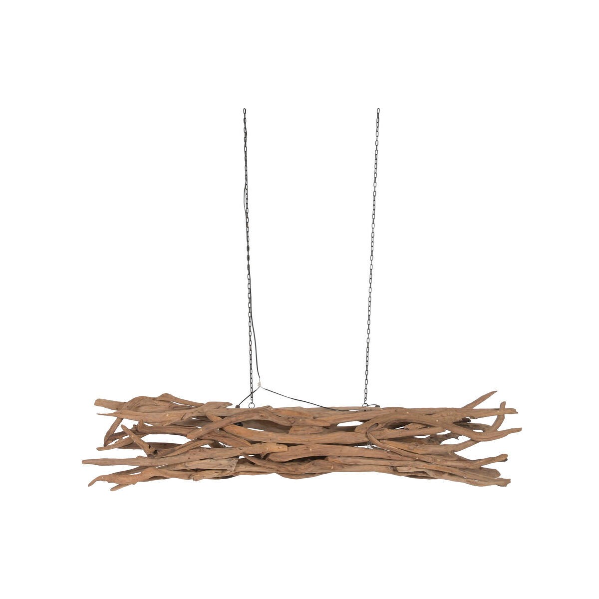 Lámpara de techo negra de madera y hierro, 50 W — imagen 2