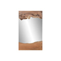 Espejo de pared estilo Bali de teca y cristal