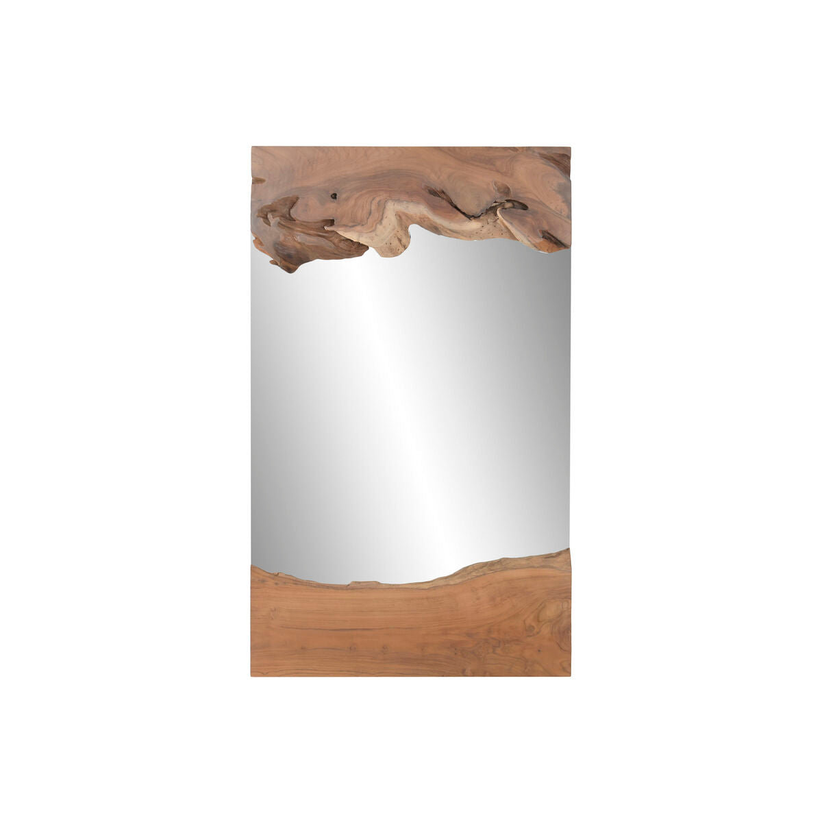 Espejo de pared estilo Bali de teca y cristal