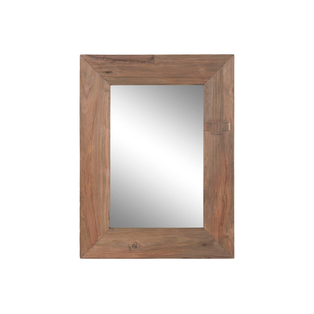 Espejo de pared de madera de teca, diseño moderno, 60 x 80 cm