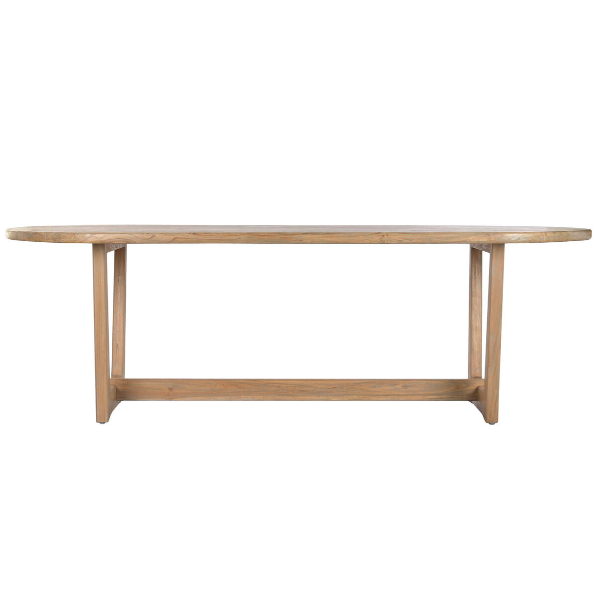 Mesa de comedor decapé gris de madera de teca, 240 x 100 x 76 cm — imagen 3
