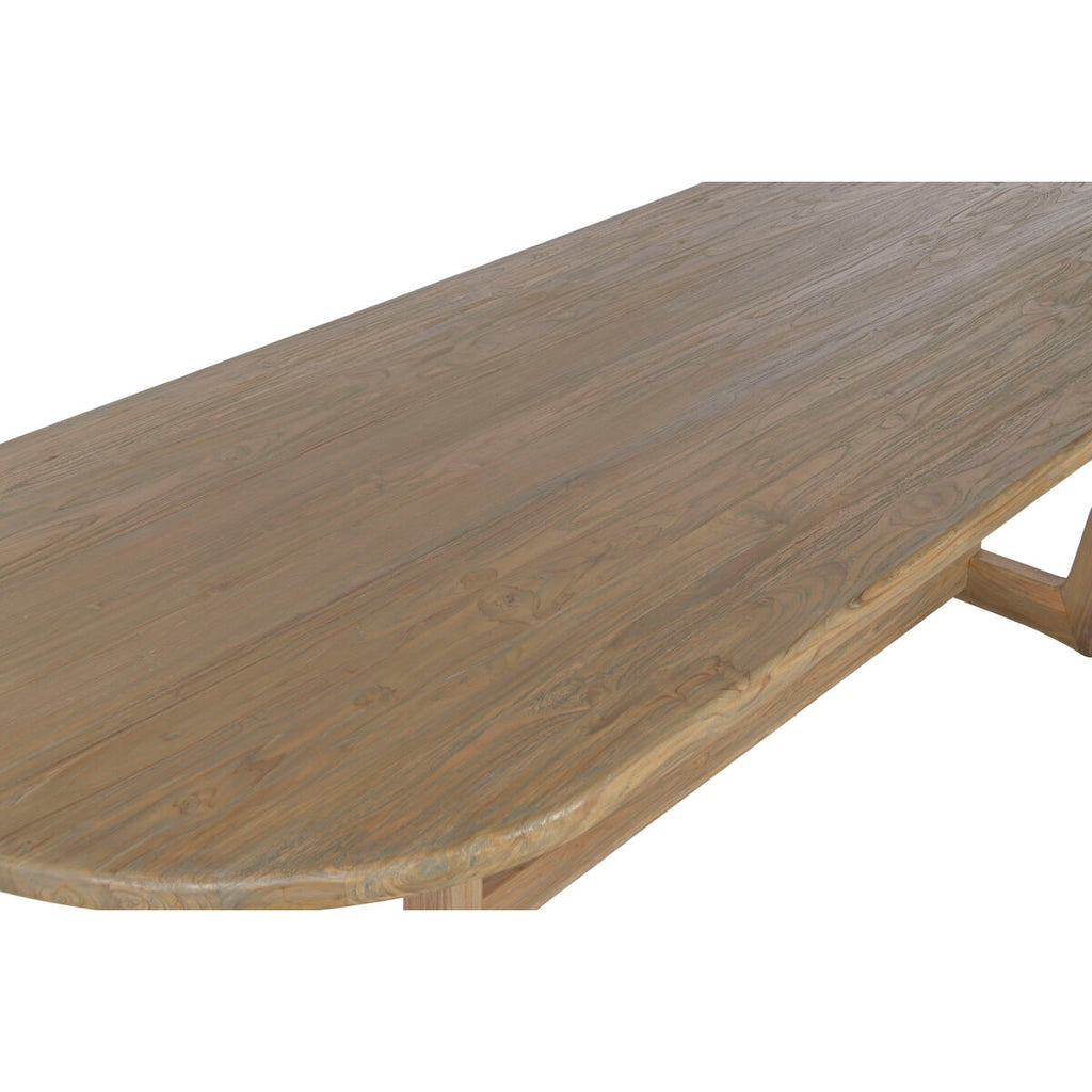 Mesa de comedor decapé gris de madera de teca, 240 x 100 x 76 cm — imagen 4