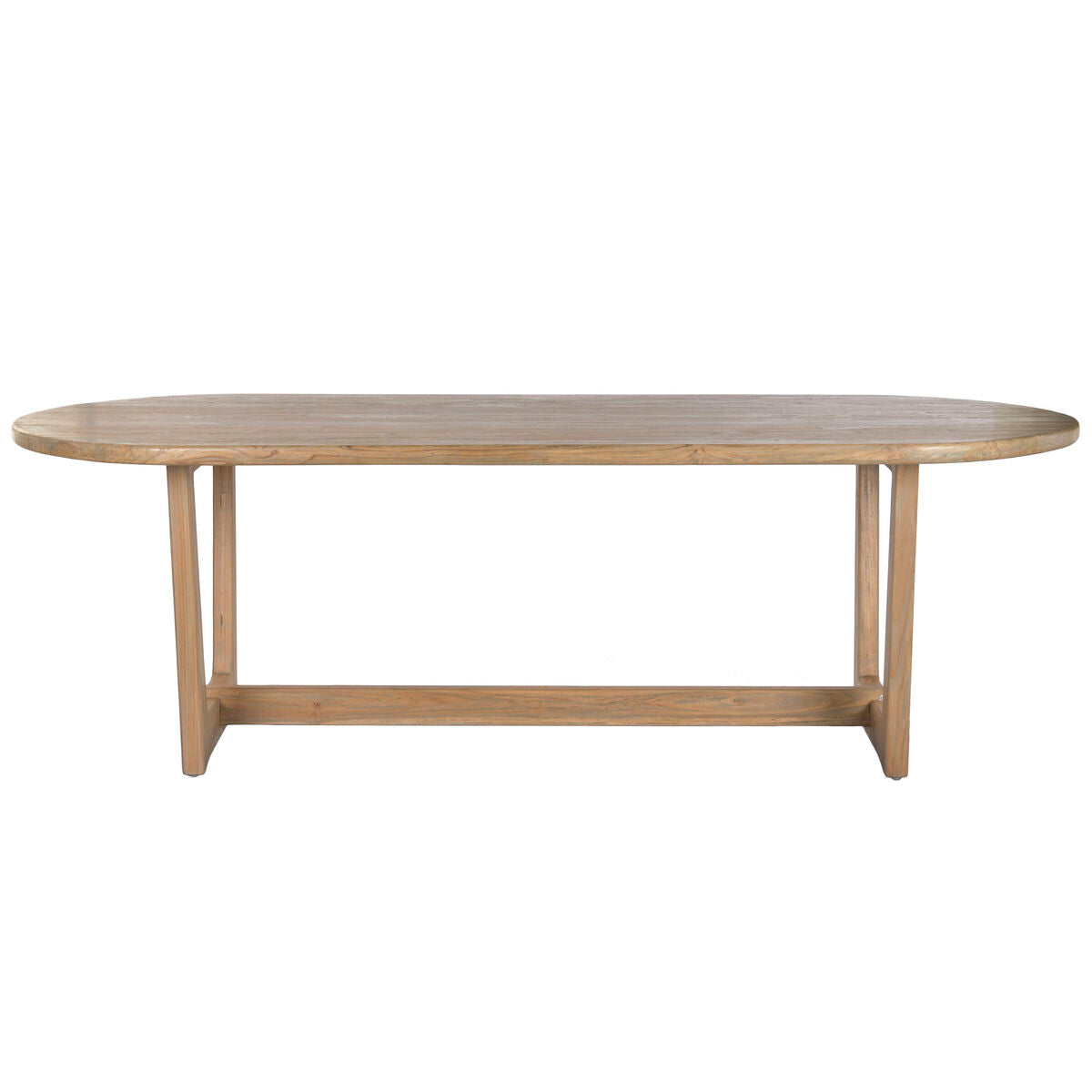 Mesa de comedor decapé gris de madera de teca, 240 x 100 x 76 cm