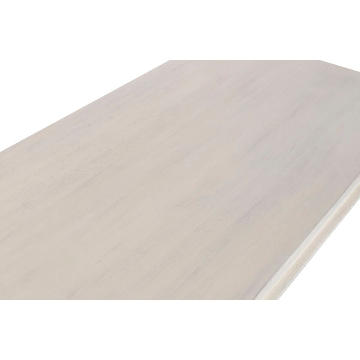 Mesa de centro de madera blanca, acabado decapé, 70x107x45cm — imagen 4
