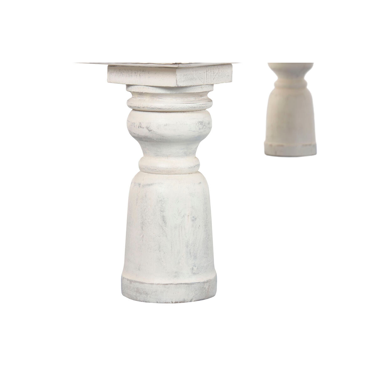 Mesa de centro de madera blanca, acabado decapé, 70x107x45cm — imagen 6
