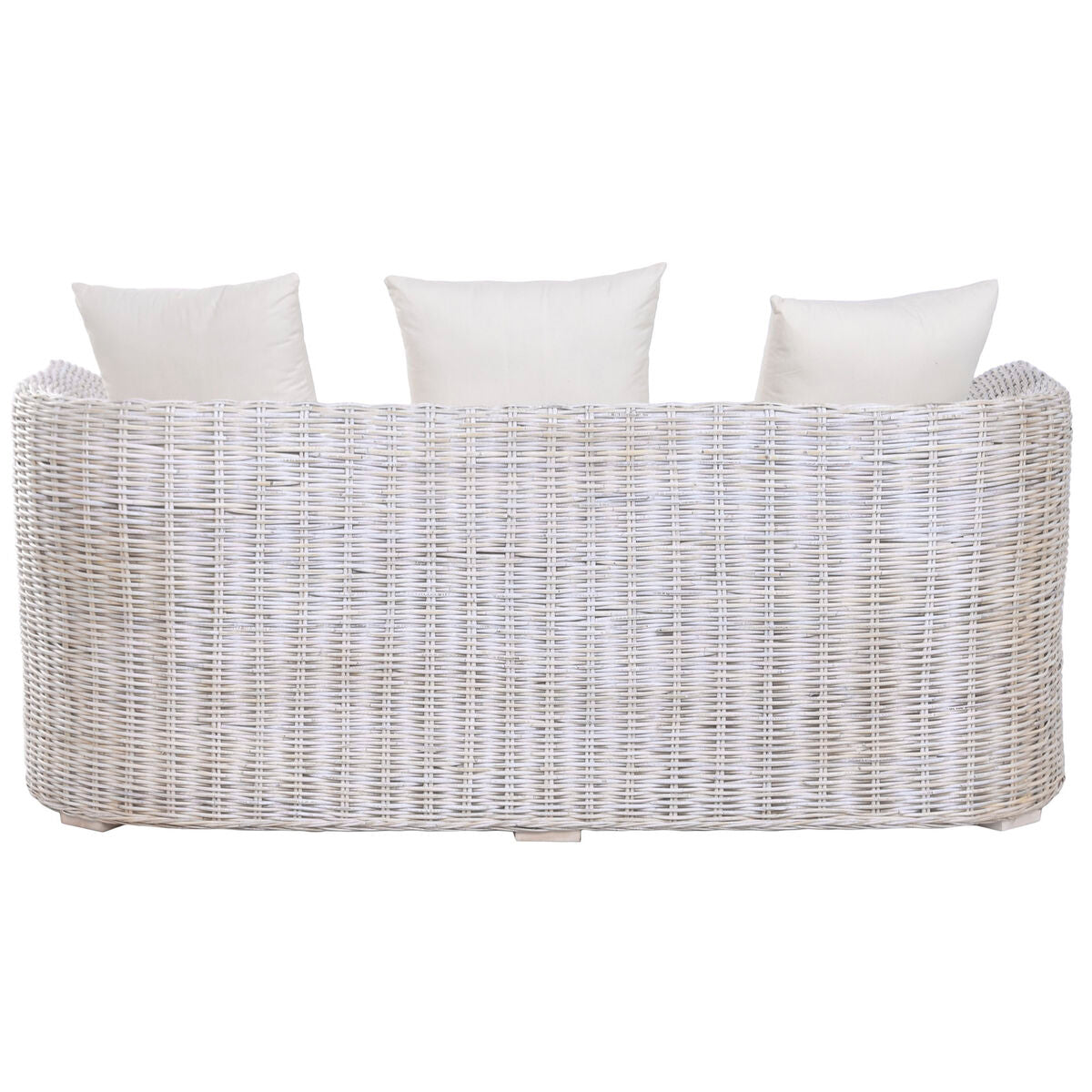 Sofá Bali decapé blanco de ratán y algodón, 174 x 88 x 69 cm — imagen 2