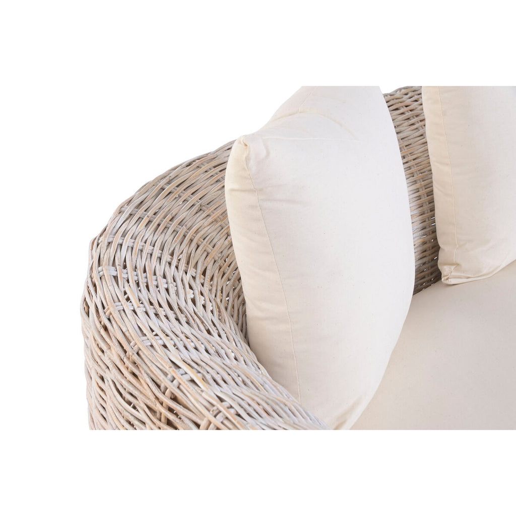 Sofá Bali decapé blanco de ratán y algodón, 174 x 88 x 69 cm — imagen 5