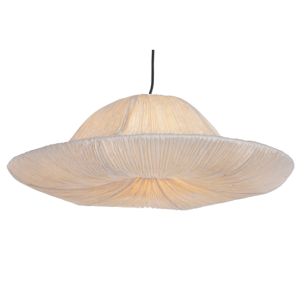 Lámpara de techo de papel y acero beige, 62,5 x 19,5 cm — imagen 2