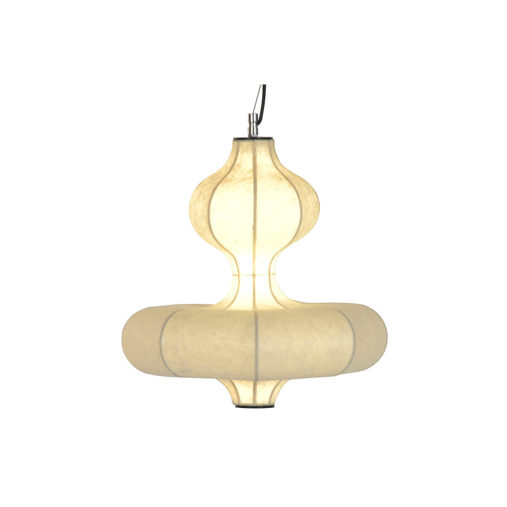 Lámpara de techo LED de papel y acero blanca, 40 x 40,6 cm — imagen 2
