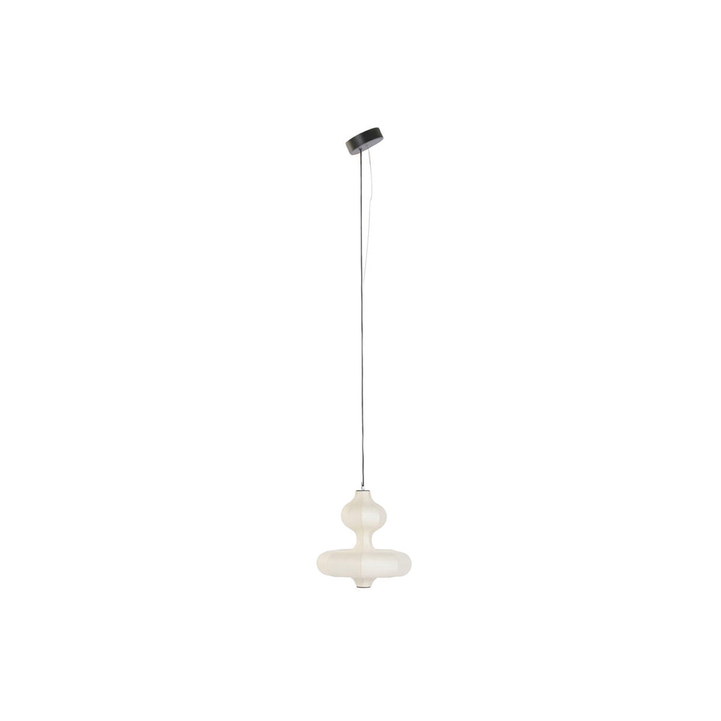 Lámpara de techo LED de papel y acero blanca, 40 x 40,6 cm