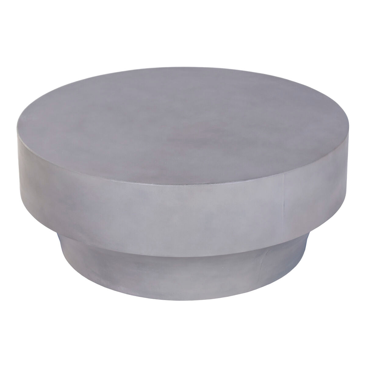 Mesa de centro de jardín gris de hormigón con LED, 91 x 91 x 38 cm