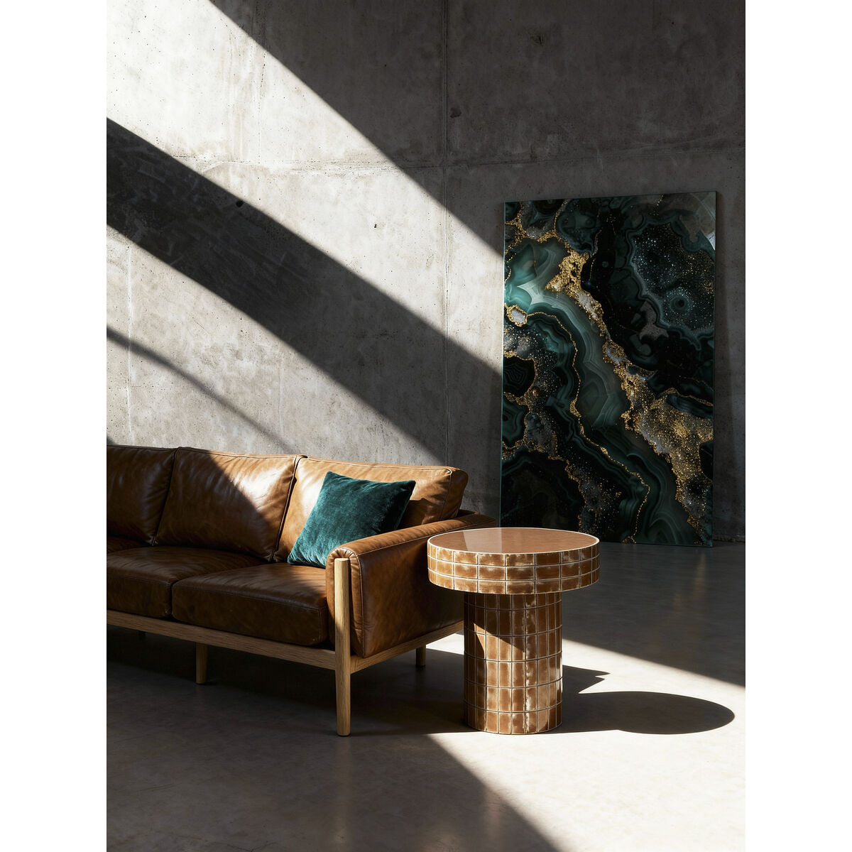 Sofá de fresno y poliuretano marrón, 220 x 80 x 82 cm — imagen 2