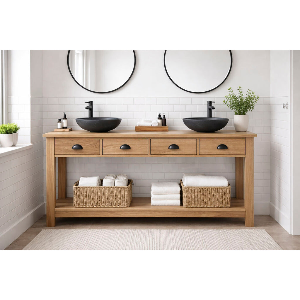 Estantería de baño de pino y madera reciclada, 165 cm — imagen 2