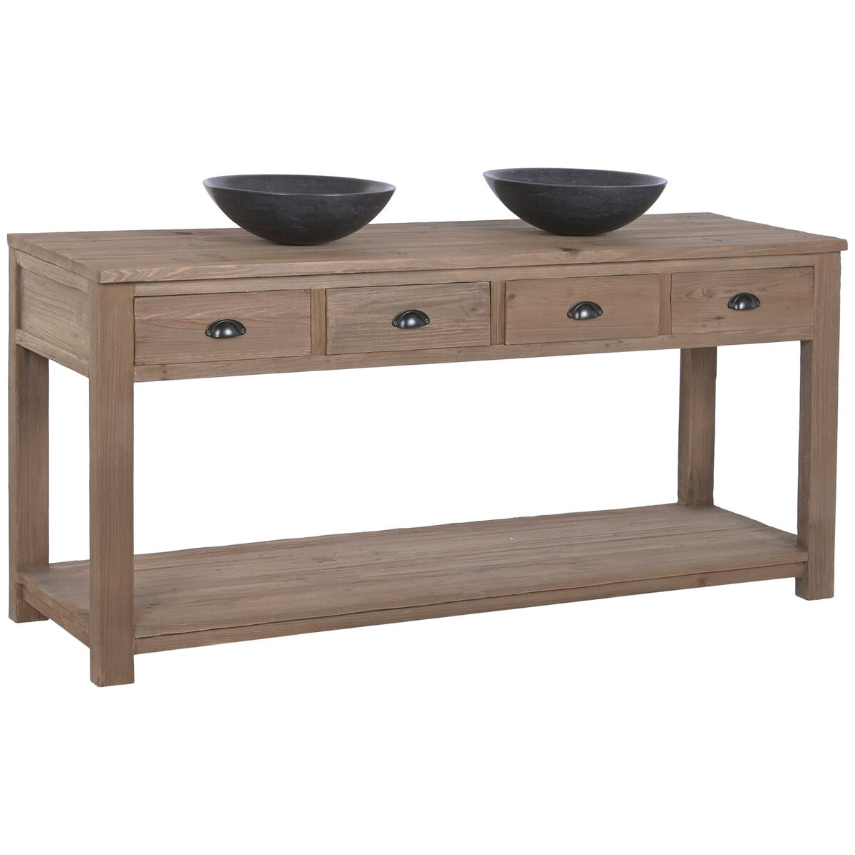 Estantería de baño de pino y madera reciclada, 165 cm