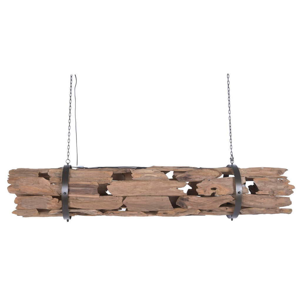 Lámpara de techo marrón de madera y hierro, 50 W — imagen 5