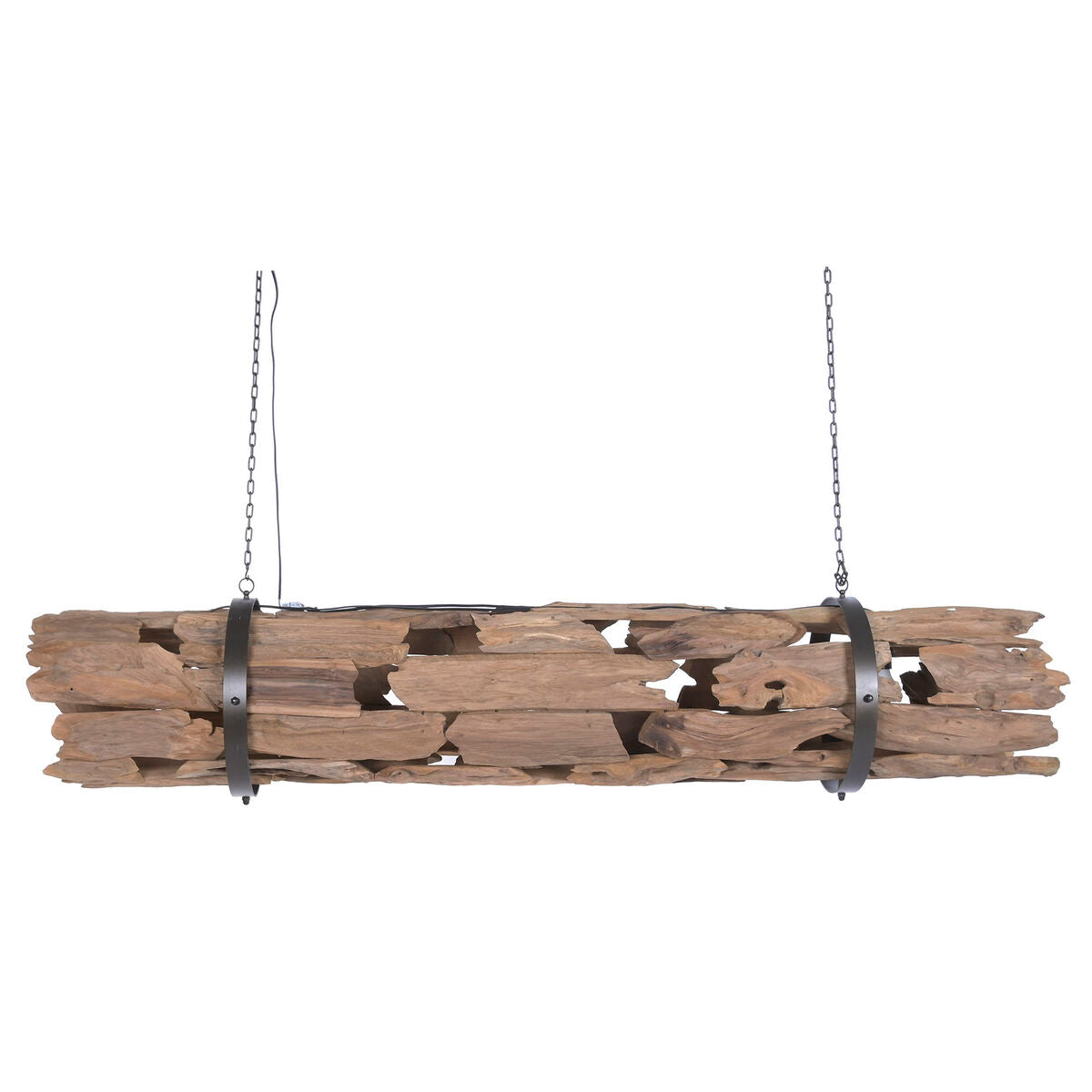 Lámpara de techo marrón de madera y hierro, 50 W — imagen 5