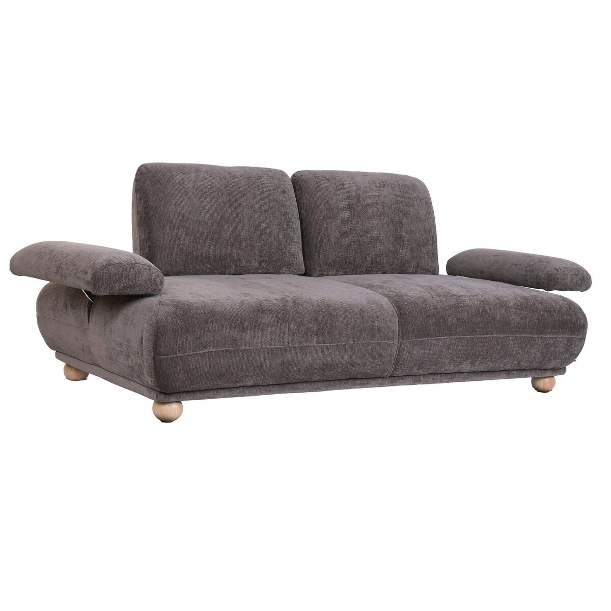 Sofá urbano en beige con respaldo y brazos abatibles