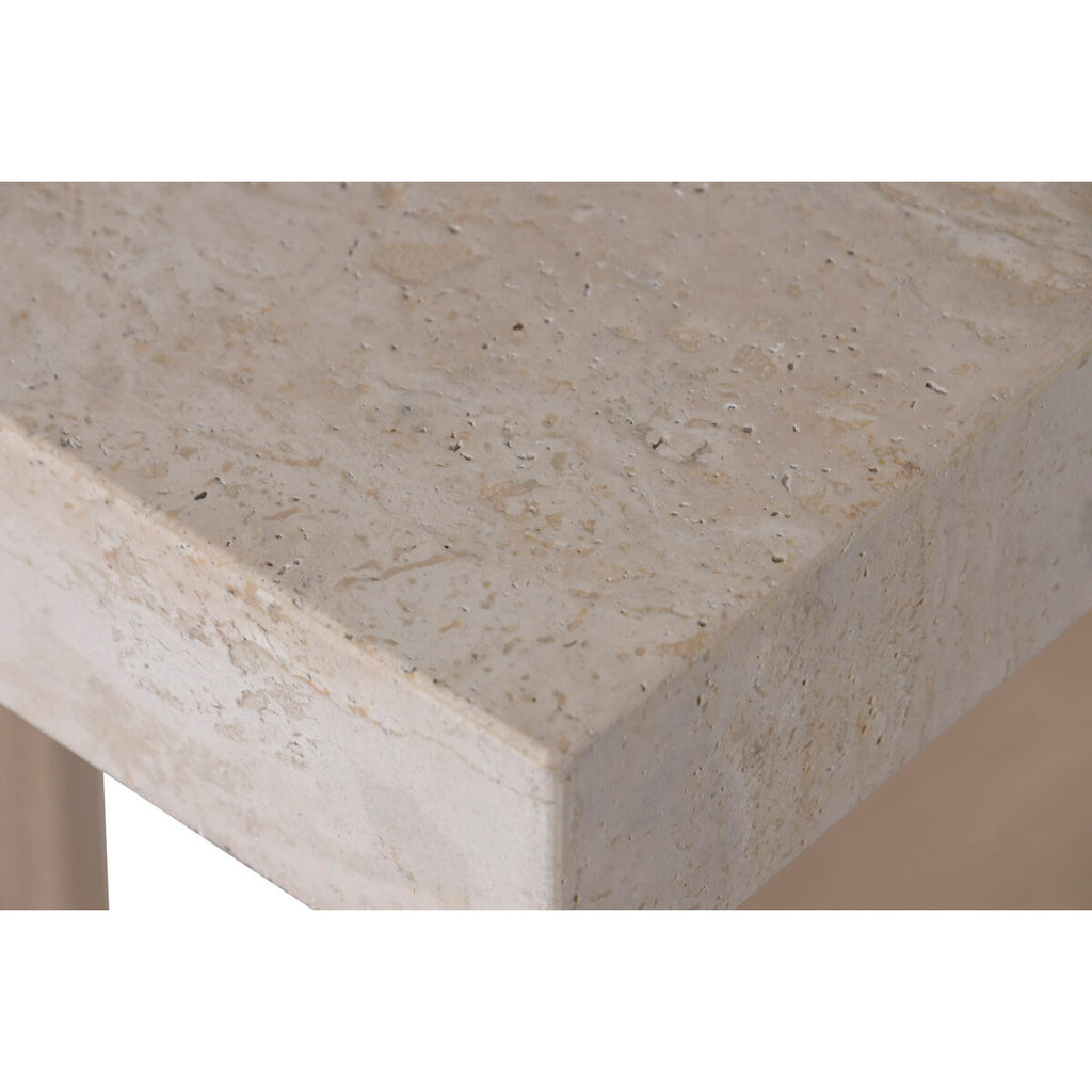 Mesa de comedor de mármol y madera de olmo, 220 cm de ancho — imagen 3