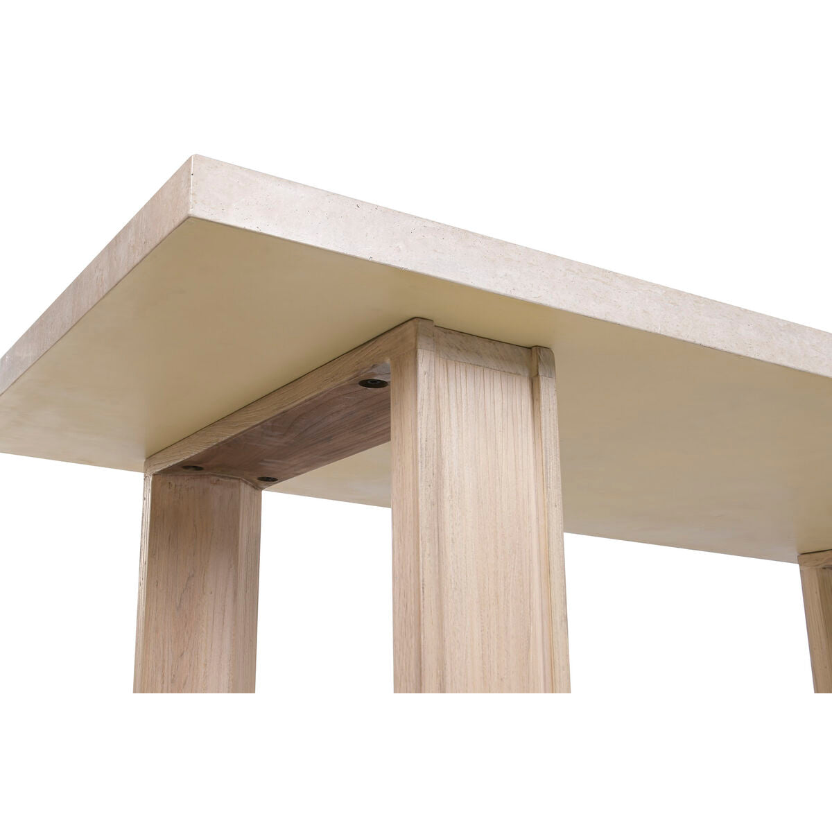 Mesa de comedor de mármol y madera de olmo, 220 cm de ancho — imagen 5