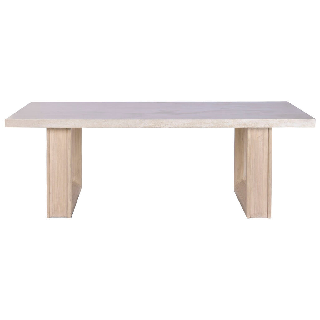 Mesa de comedor de mármol y madera de olmo, 220 cm de ancho — imagen 7