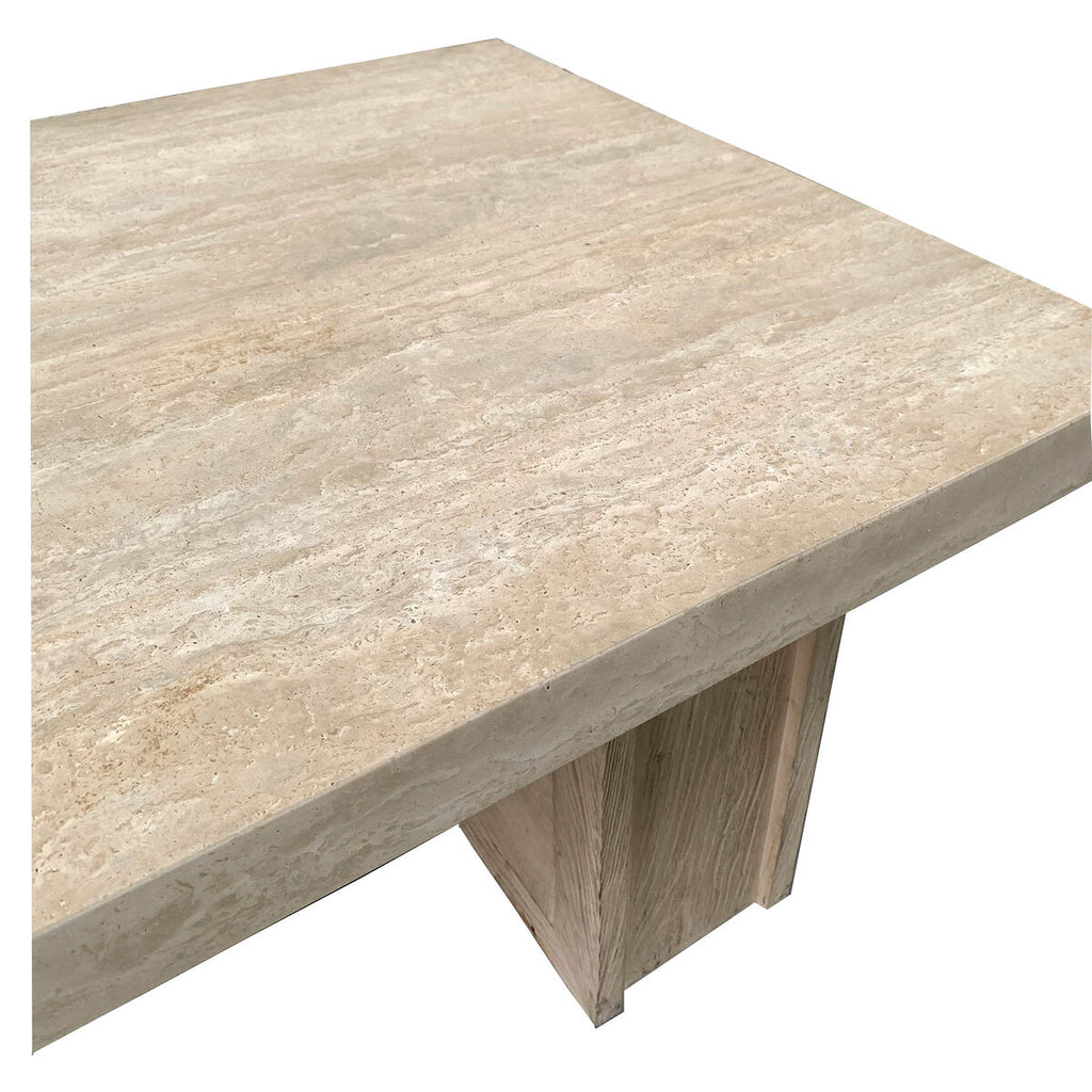 Mesa de centro romántica de mármol y madera de olmo, 160 x 80 x 43 cm — imagen 3