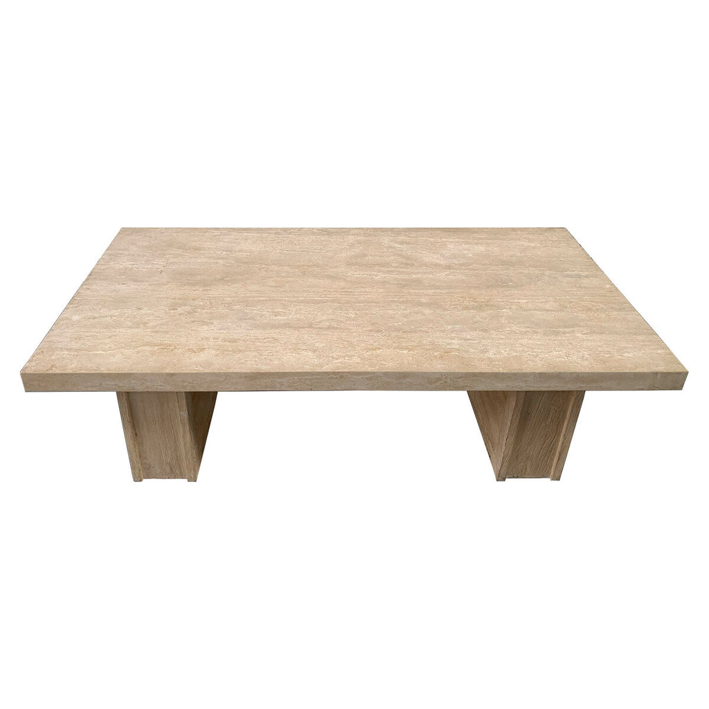 Mesa de centro romántica de mármol y madera de olmo, 160 x 80 x 43 cm — imagen 2