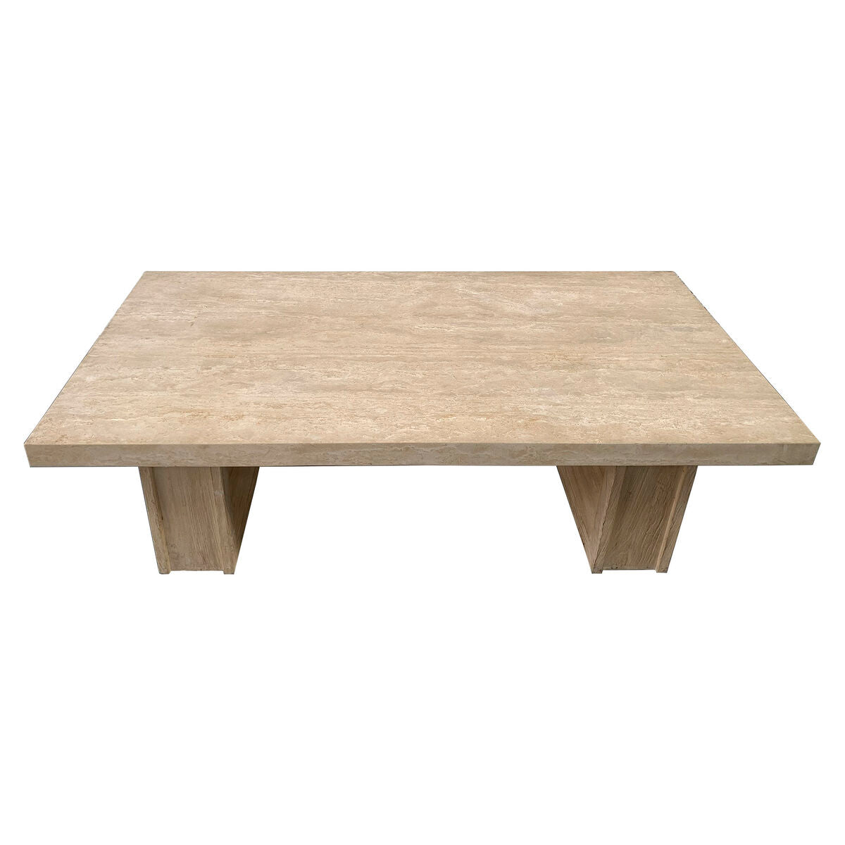 Mesa de centro romántica de mármol y madera de olmo, 160 x 80 x 43 cm — imagen 2