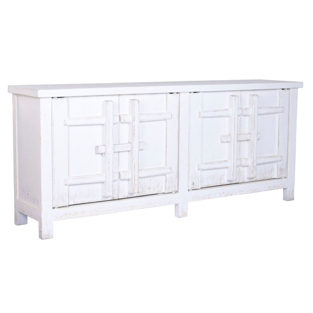 Aparador blanco de madera de olmo, 230 x 48 x 96 cm