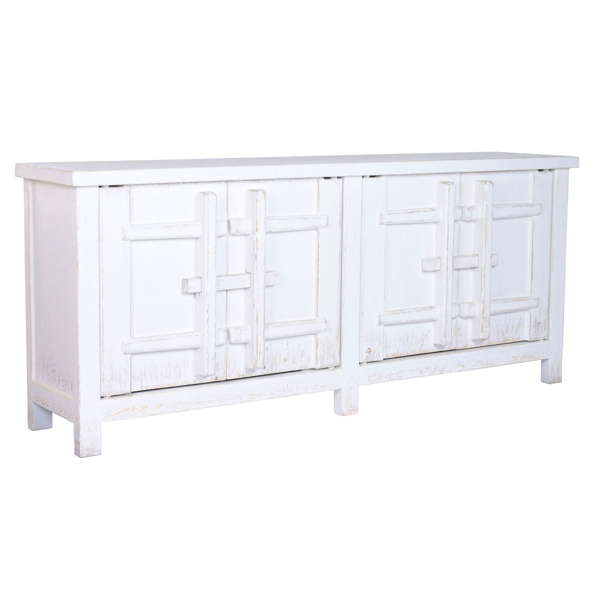 Aparador blanco de madera de olmo, 230 x 48 x 96 cm