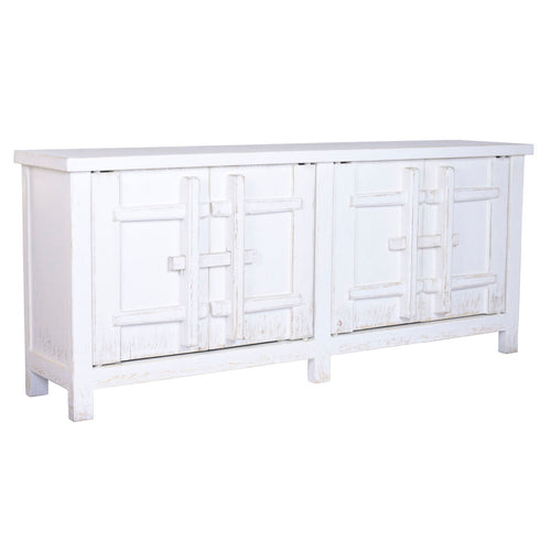 Aparador blanco de madera de olmo, 230 x 48 x 96 cm