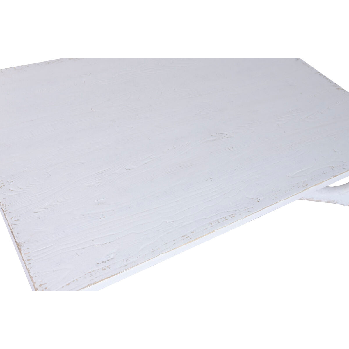 Mesa de centro blanca de madera de olmo maciza, 170 x 109 x 41 cm — imagen 4