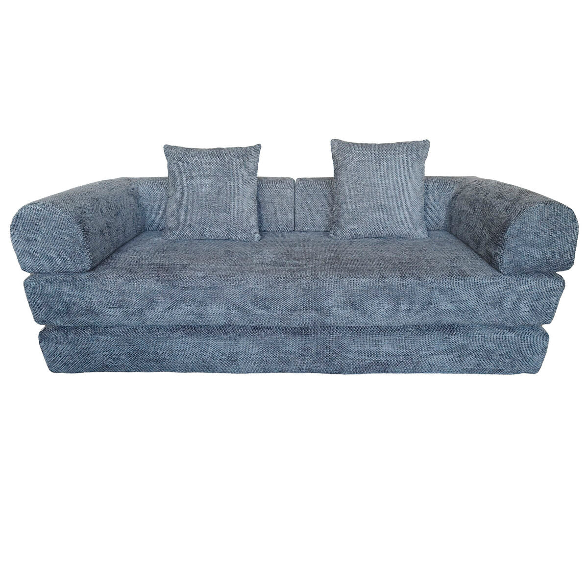 Sofá cama de metal y espuma, gris claro, estilo Scandi, 200 x 90 x 64 cm — imagen 3