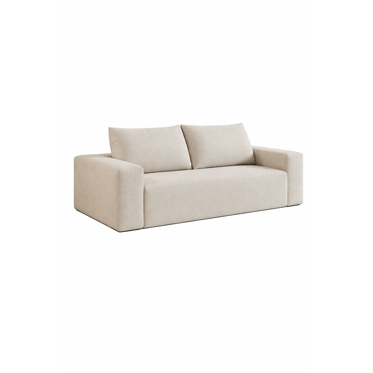 Sofá escandinavo beige de poliéster y espuma, 180 x 90 x 64 cm