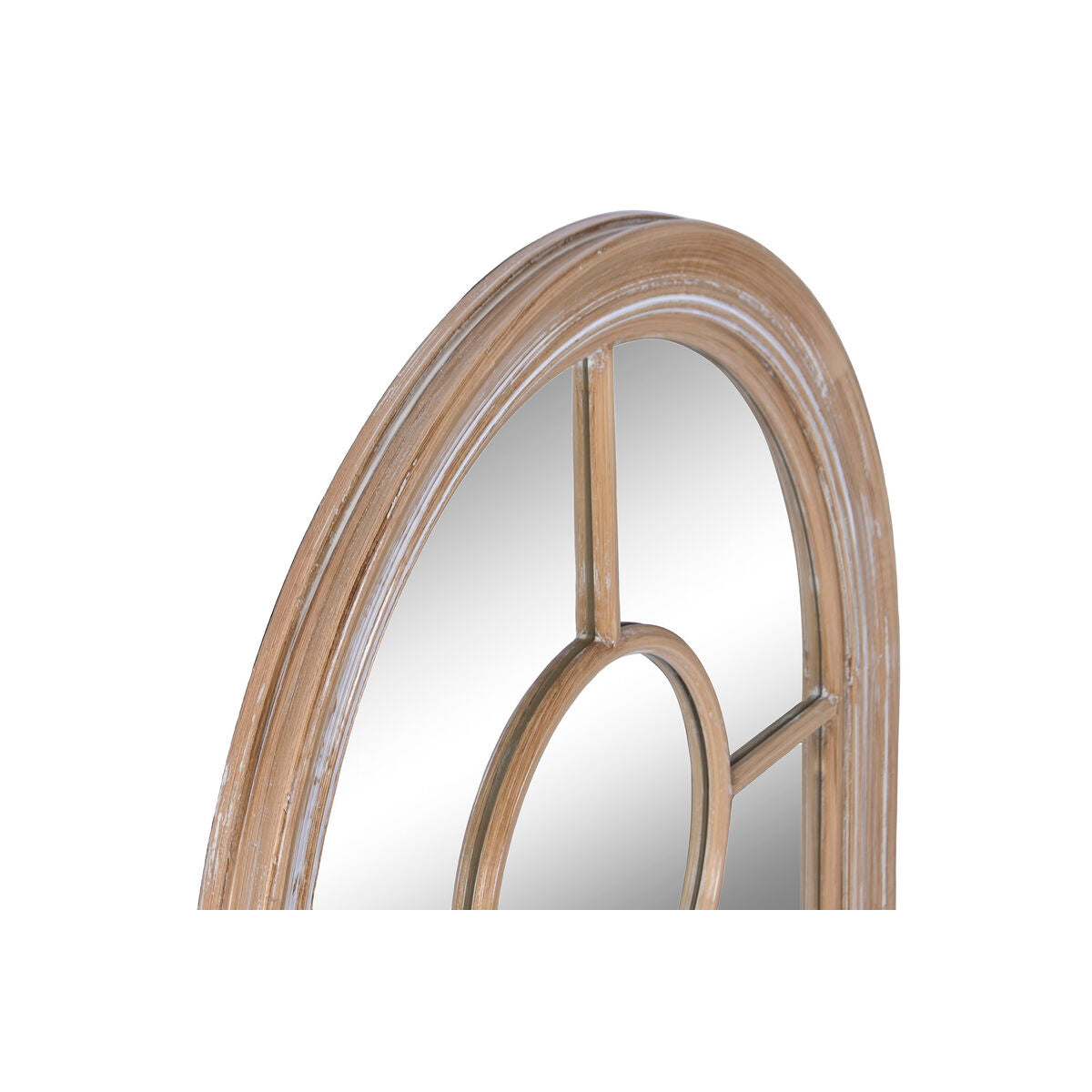 Espejo de pared cottage ventana blanco y natural, 68 x 4 x 128 cm — imagen 2