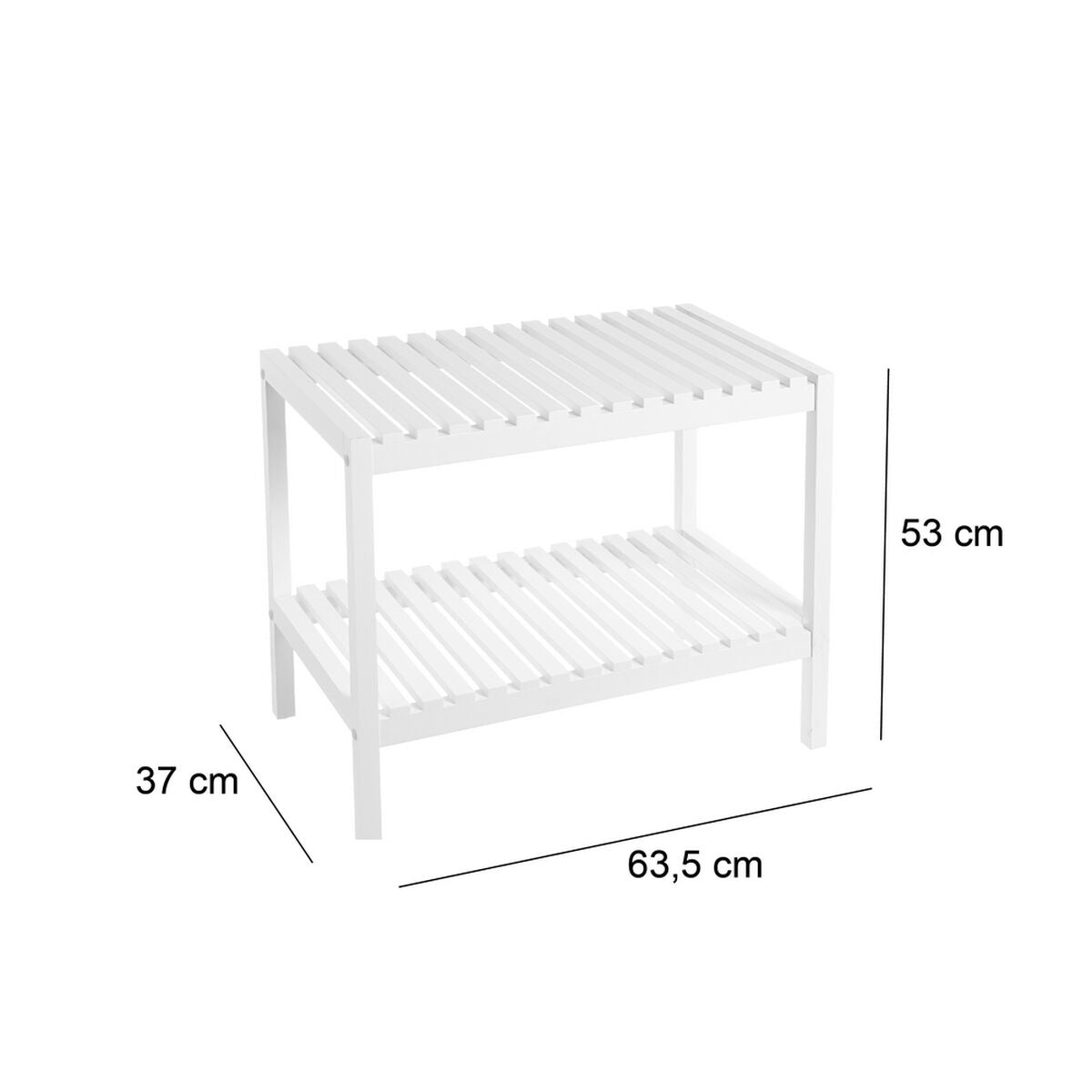 Estantería de baño de madera MDF blanca, 64 x 37 x 53 cm — imagen 5