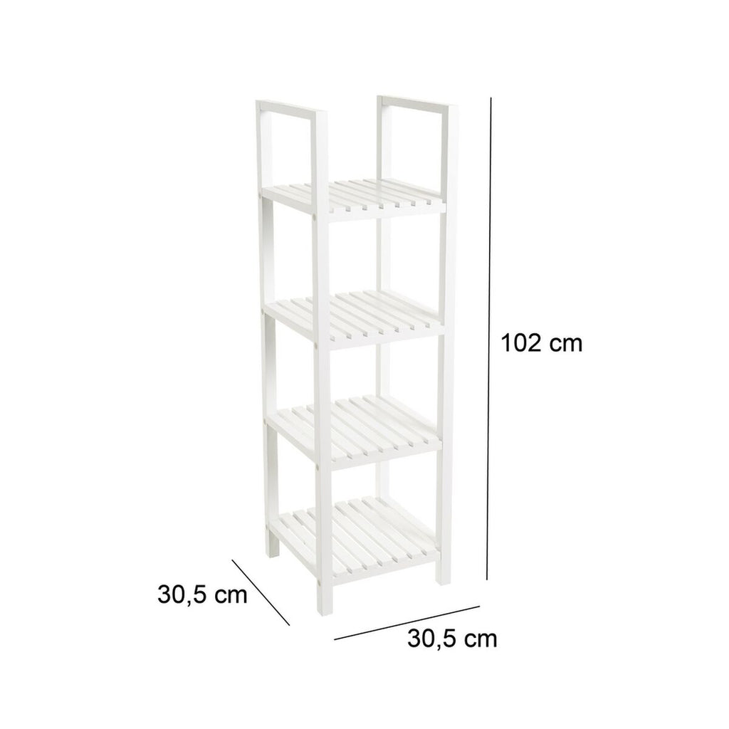 Estantería de baño de madera MDF blanca, 31 x 31 x 102 cm — imagen 5