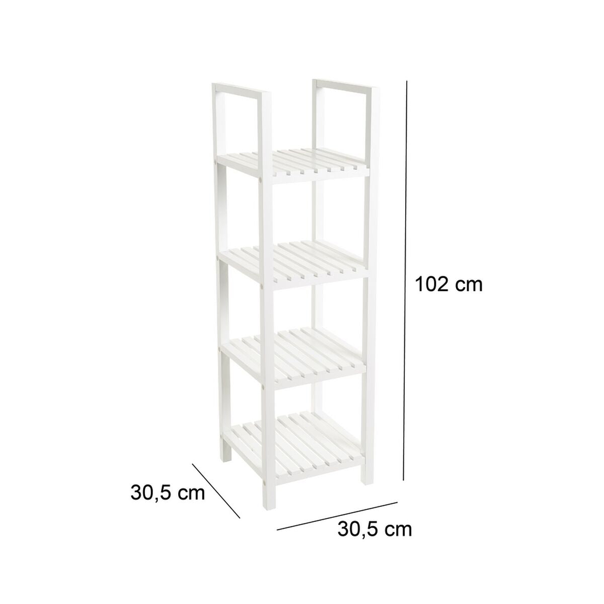 Estantería de baño de madera MDF blanca, 31 x 31 x 102 cm — imagen 5