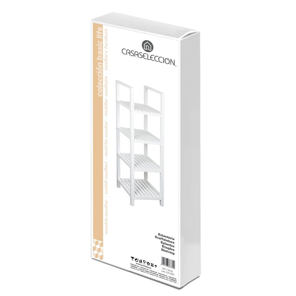 Estantería de baño de madera MDF blanca, 31 x 31 x 102 cm