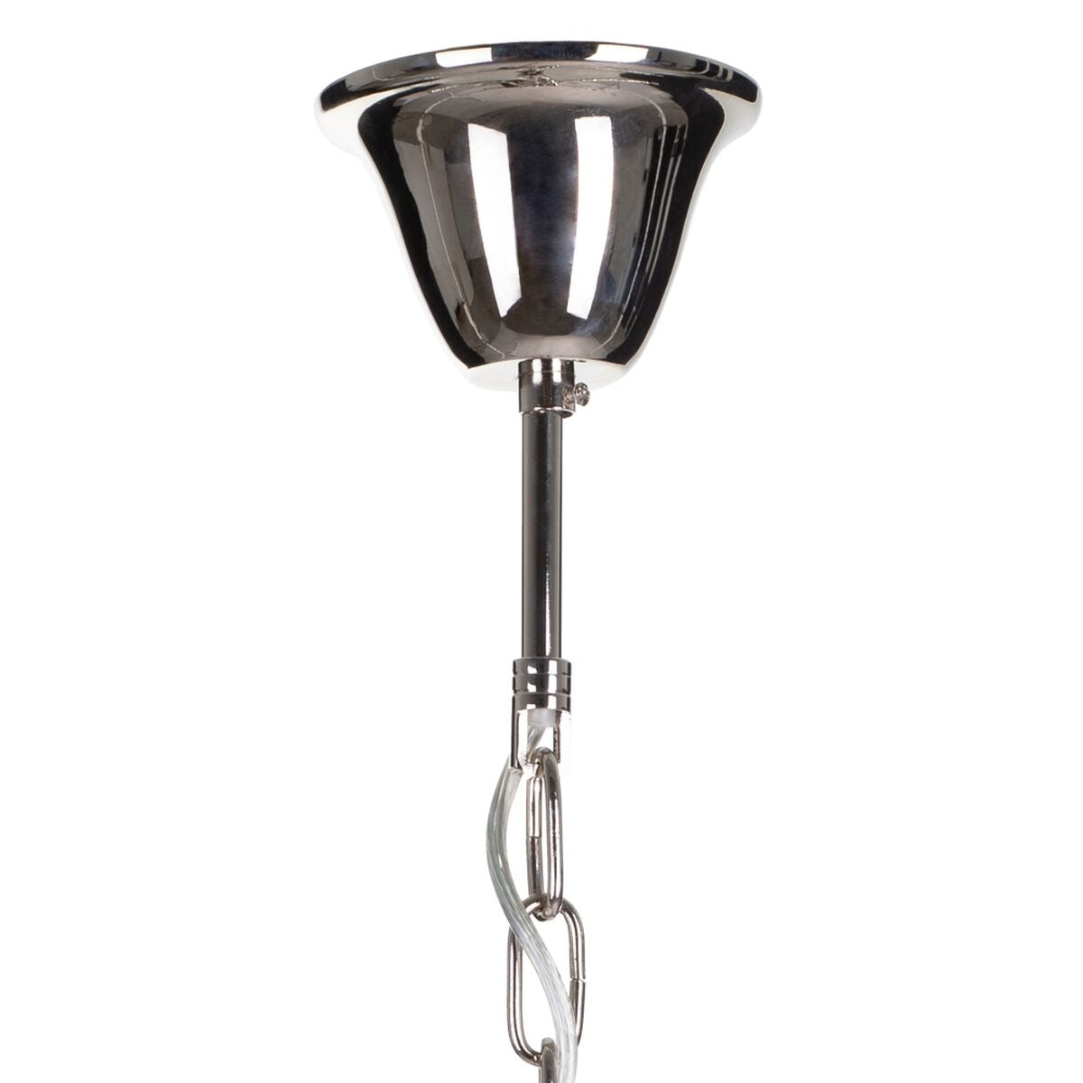 Lámpara de techo plateada de metal y cristal, 82 x 82 x 34,3 cm — imagen 2