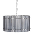 Lámpara de techo plateada de cristal y metal, 76 x 76 x 39 cm