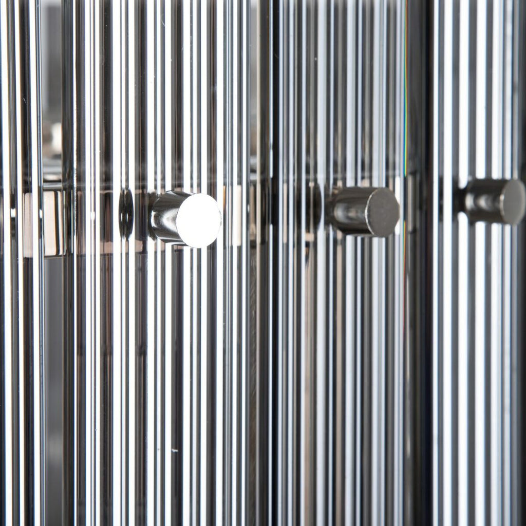 Lámpara de techo plateada de cristal y metal, 76 x 76 x 39 cm — imagen 3