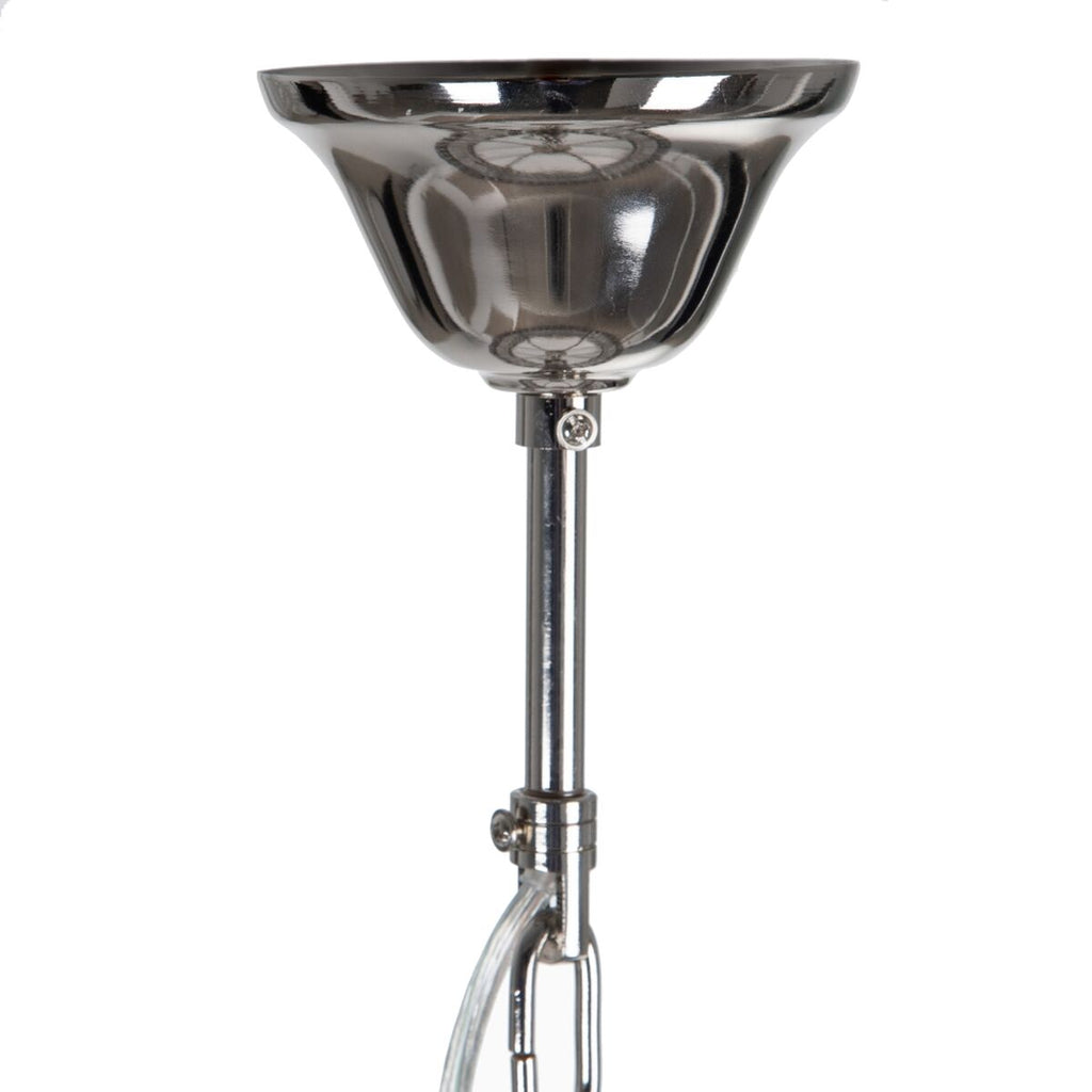 Lámpara de techo plateada de cristal y metal, 76 x 76 x 39 cm — imagen 2