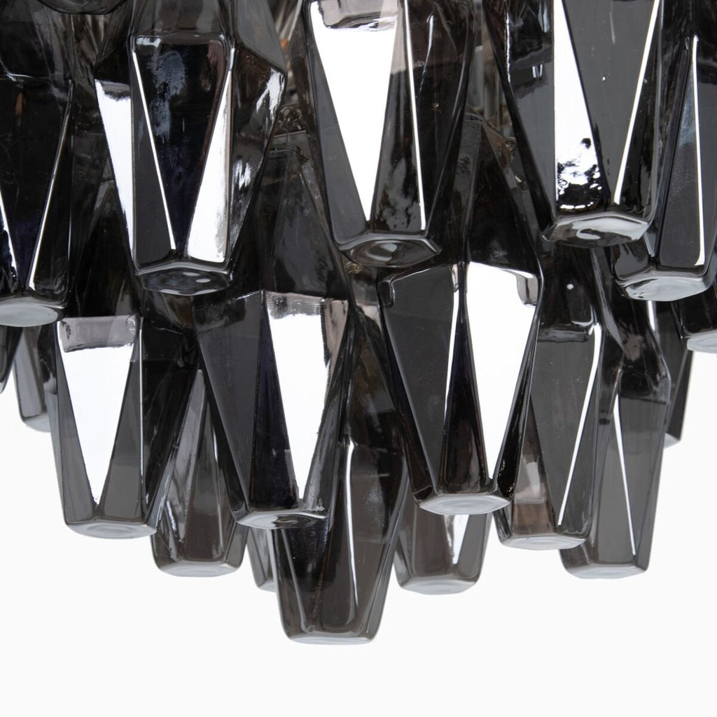 Lámpara de techo plateada de cristal y metal, 58 x 58 x 44 cm — imagen 3