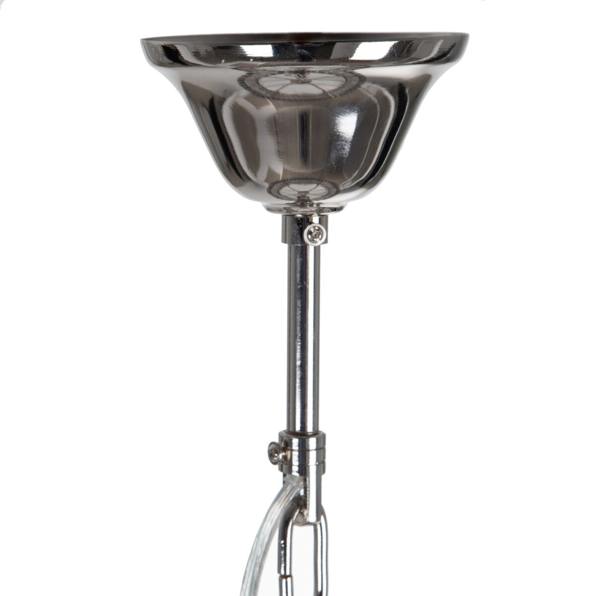 Lámpara de techo plateada de cristal y metal, 58 x 58 x 44 cm — imagen 2