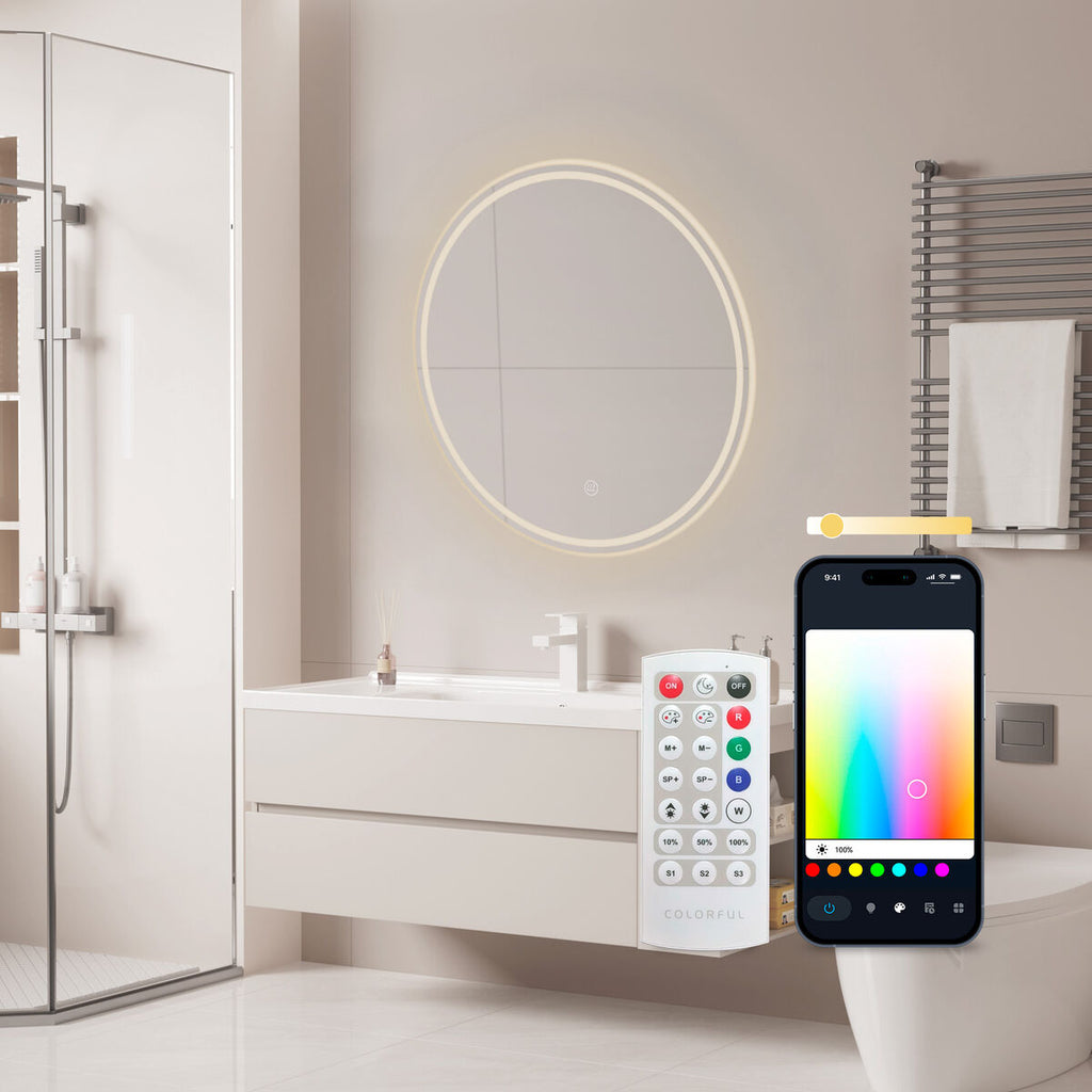 Espejo de baño redondo con luz LED, Ø 70 cm — imagen 3