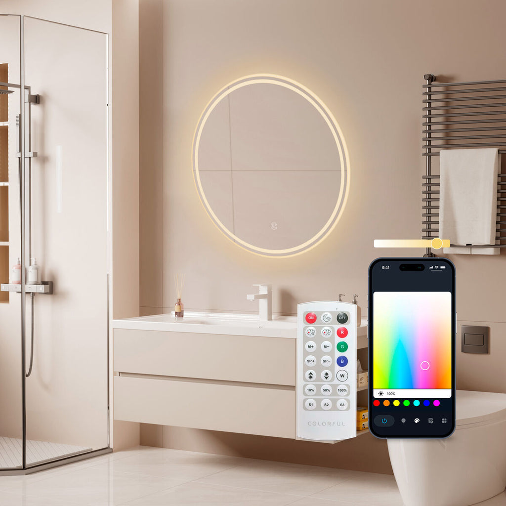 Espejo de baño redondo con luz LED, Ø 70 cm — imagen 4