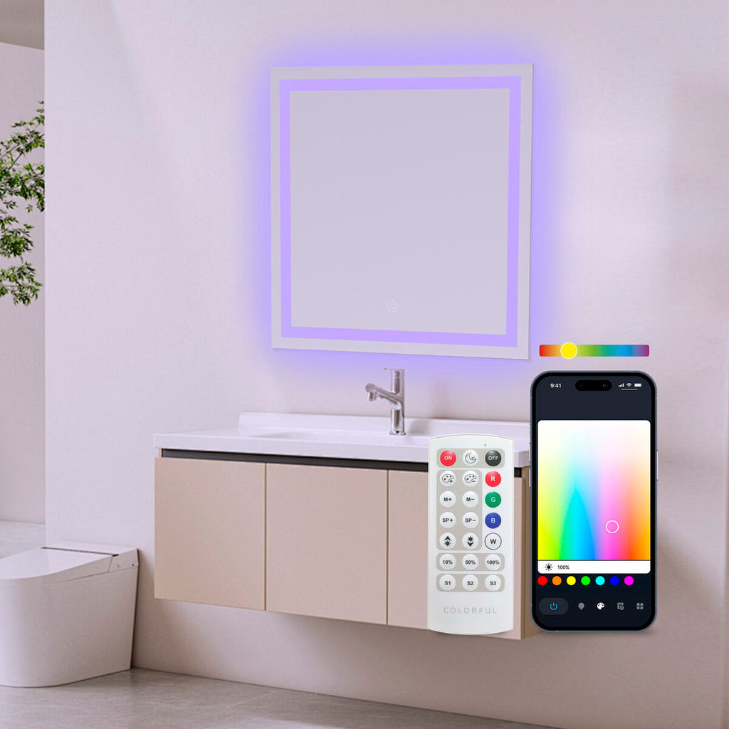 Espejo de baño LED con altavoz y mando, 36 W — imagen 7