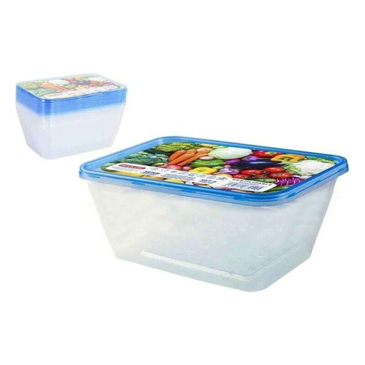 Set de 8 fiambreras rectangulares de 1 L (24 unidades)