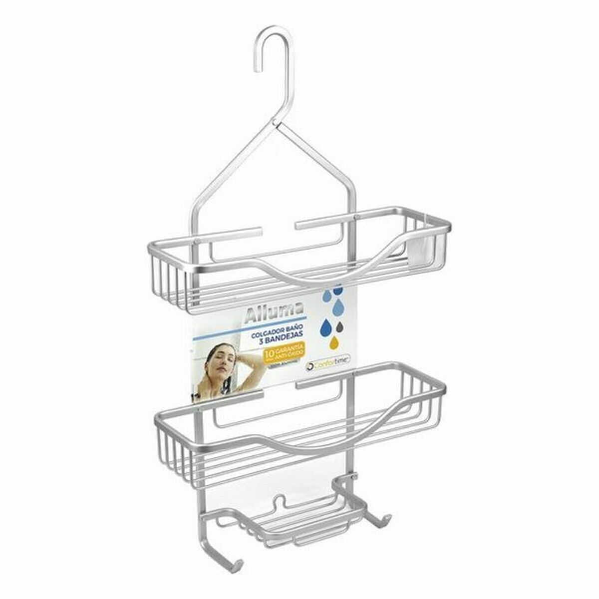Estantería de baño de aluminio Confortime, 35,6 x 12 x 63,5 cm
