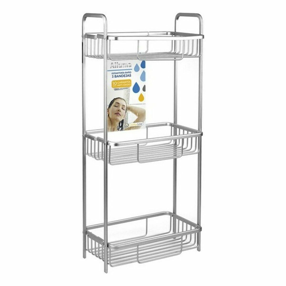 Estantería de baño de aluminio, 29 x 18 x 65,5 cm (4 unidades)